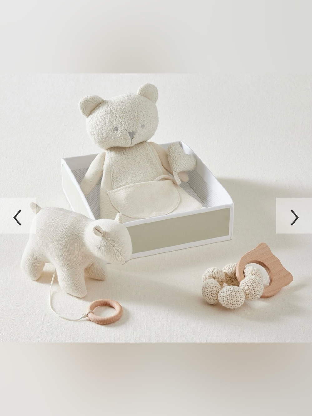 Pottery Barn Kids Cream Bear Plush Toy Softline set of 3 NWB